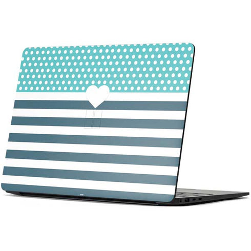 Polka Dots and Stripes Heart in Blue Surface Laptop 7 13.8in Skin