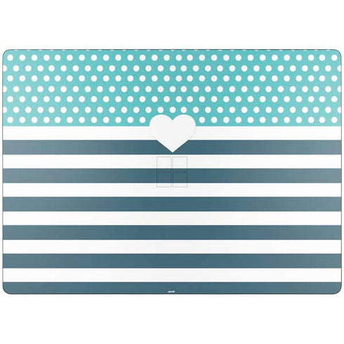 Polka Dots and Stripes Heart in Blue Surface Laptop 7 13.8in Skin