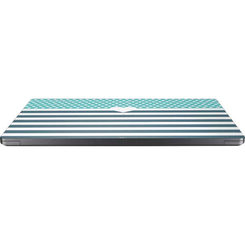 Polka Dots and Stripes Heart in Blue Surface Laptop 7 13.8in Skin