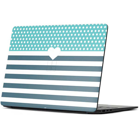 Polka Dots and Stripes Heart in Blue Surface Laptop 7 15in Skin
