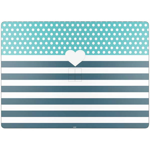 Polka Dots and Stripes Heart in Blue Surface Laptop 7 15in Skin