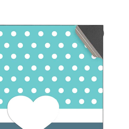 Polka Dots and Stripes Heart in Blue XBox Series X Digital Edition Console Skin