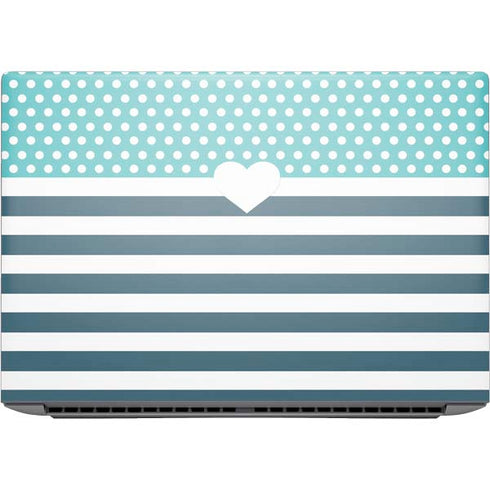 Polka Dots and Stripes Heart in Blue HP ZBook Fury 16 G10 Skin