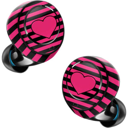 Polka Dots and Stripes Heart in Pink Amazon Echo Buds Skin