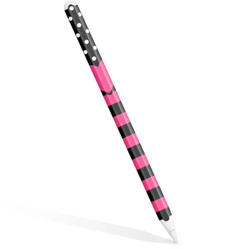 Polka Dots and Stripes Heart in Pink Apple Pencil (2nd Gen 2019) Skin