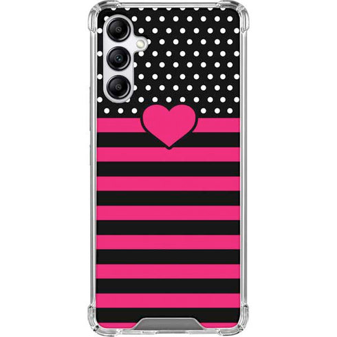 Polka Dots and Stripes Heart in Pink Gabb Phone 4 Clear Case