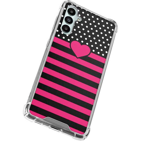 Polka Dots and Stripes Heart in Pink Gabb Phone 4 Clear Case