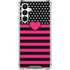 Polka Dots and Stripes Heart in Pink Galaxy A16 5G Clear Case