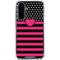 Polka Dots and Stripes Heart in Pink Galaxy A36 5G Clear Case