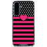 Polka Dots and Stripes Heart in Pink Galaxy A36 5G Clear Case