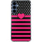 Polka Dots and Stripes Heart in Pink Galaxy A55 5G Clear Case