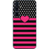 Polka Dots and Stripes Heart in Pink Galaxy A55 5G Skin