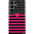 Polka Dots and Stripes Heart in Pink Galaxy S23 Ultra Pro Case