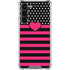 Polka Dots and Stripes Heart in Pink Galaxy S24 FE Clear Case