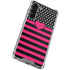 Polka Dots and Stripes Heart in Pink Galaxy S24 FE Clear Case