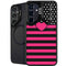 Polka Dots and Stripes Heart in Pink Galaxy S24 FE Kickstand Case