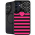 Polka Dots and Stripes Heart in Pink Galaxy S24 FE Kickstand Case