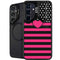 Polka Dots and Stripes Heart in Pink Galaxy S25 Kickstand Case