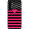 Polka Dots and Stripes Heart in Pink Galaxy S24 Skin