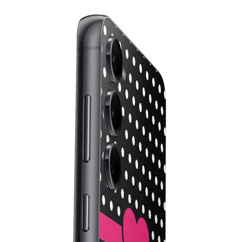 Polka Dots and Stripes Heart in Pink Galaxy S25 Skin