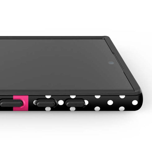 Polka Dots and Stripes Heart in Pink Galaxy S25 Ultra Impact Case