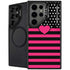 Polka Dots and Stripes Heart in Pink Galaxy Cases