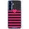 Polka Dots and Stripes Heart in Pink Galaxy S25 Clear Case