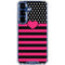 Polka Dots and Stripes Heart in Pink Galaxy S25 Plus Clear Case