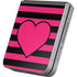 Polka Dots and Stripes Heart in Pink Galaxy Z Flip6 Skin