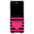 Polka Dots and Stripes Heart in Pink Galaxy Z Flip6 Clear Case
