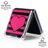 Polka Dots and Stripes Heart in Pink Galaxy Z Flip6 Clear Case