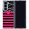 Polka Dots and Stripes Heart in Pink Galaxy Z Fold5 5G Clear Case