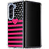 Polka Dots and Stripes Heart in Pink Galaxy Z Fold5 5G Clear Case