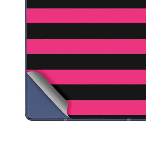Polka Dots and Stripes Heart in Pink Galaxy Z Fold6 Skin
