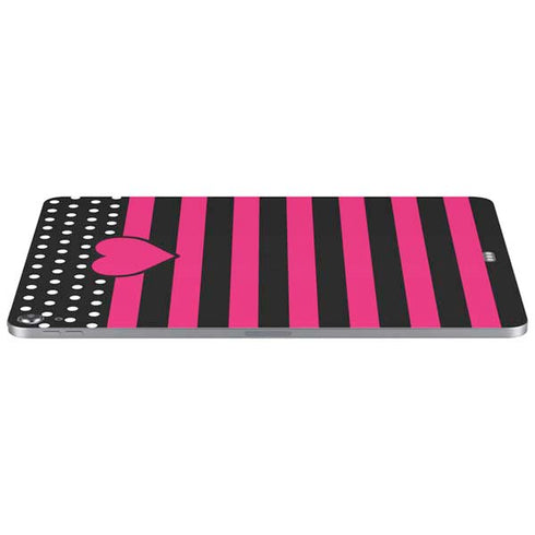 Polka Dots and Stripes Heart in Pink Apple iPad Air Skin