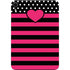 Polka Dots and Stripes Heart in Pink Apple iPad Mini Skin