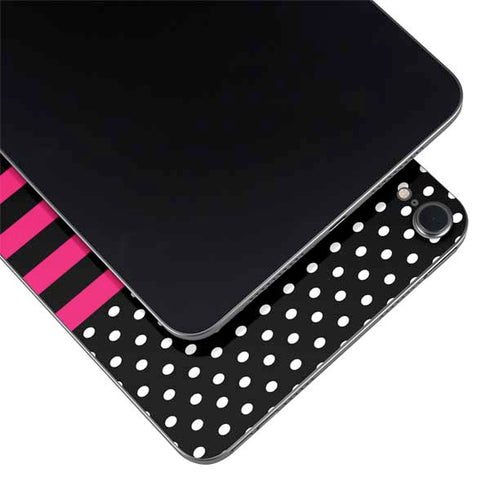 Polka Dots and Stripes Heart in Pink Apple iPad Mini Skin