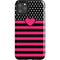 Polka Dots and Stripes Heart in Pink iPhone Cases