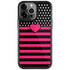 Polka Dots and Stripes Heart in Pink iPhone Cases