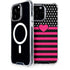 Polka Dots and Stripes Heart in Pink iPhone Cases