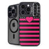 Polka Dots and Stripes Heart in Pink iPhone 14 Pro Kickstand Case