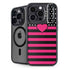 Polka Dots and Stripes Heart in Pink iPhone 14 Pro Max Kickstand Case
