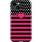 Polka Dots and Stripes Heart in Pink iPhone 15 Impact Case