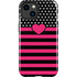 Polka Dots and Stripes Heart in Pink iPhone 15 Impact Case