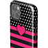 Polka Dots and Stripes Heart in Pink iPhone 15 Impact Case