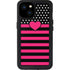 Polka Dots and Stripes Heart in Pink iPhone 15 Plus Waterproof Case
