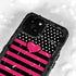 Polka Dots and Stripes Heart in Pink iPhone 15 Plus Waterproof Case