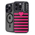 Polka Dots and Stripes Heart in Pink iPhone 15 Pro Kickstand Case