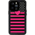 Polka Dots and Stripes Heart in Pink iPhone 15 Pro Waterproof Case
