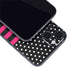 Polka Dots and Stripes Heart in Pink iPhone 15 Skin